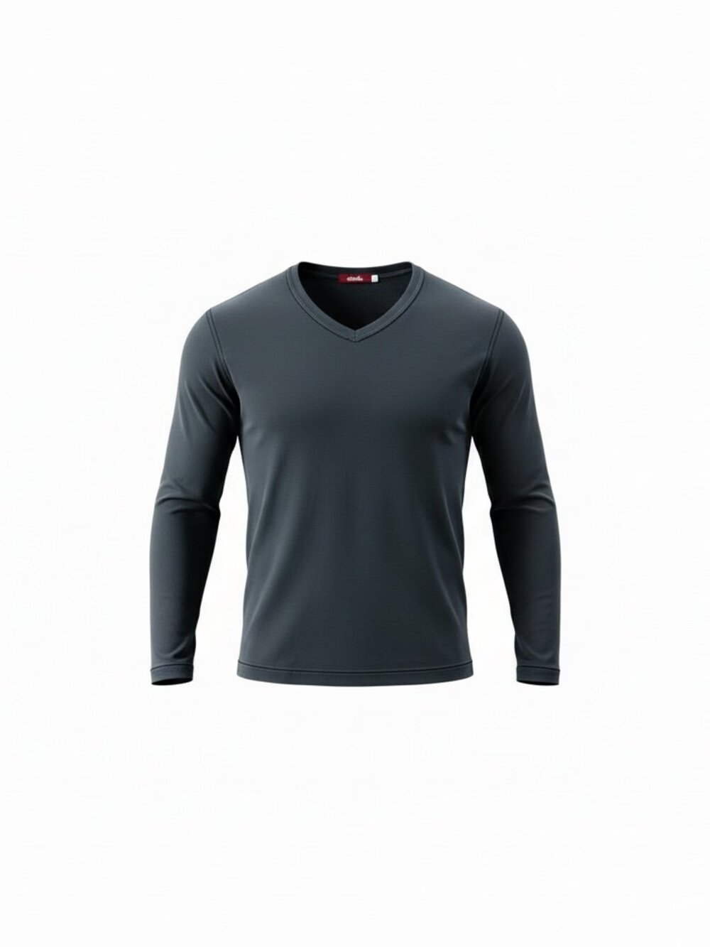 🇺🇸 Agave American Made Men's L/S V-Neck Tee Charcoal Gray Sz L